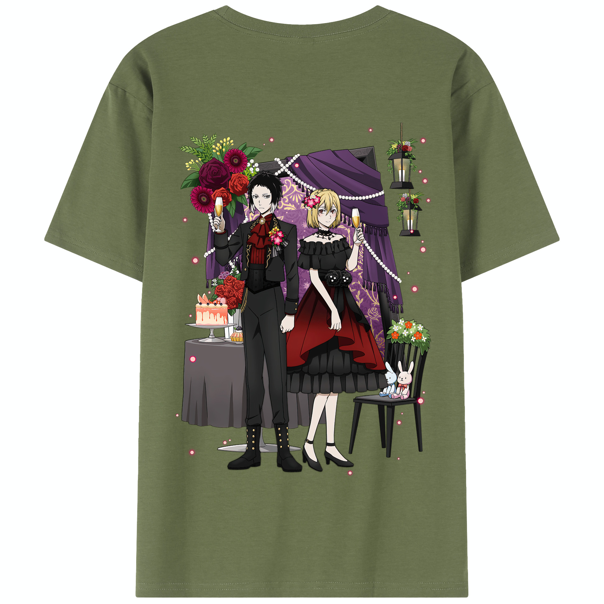 （画像用） 文豪ストレイドッグス Bungo Stray Dogs 綿100％半袖Tシャツ（背面プリント）